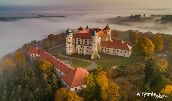 Widok z lotu ptaka na Zamek w Nowym Wiśniczu